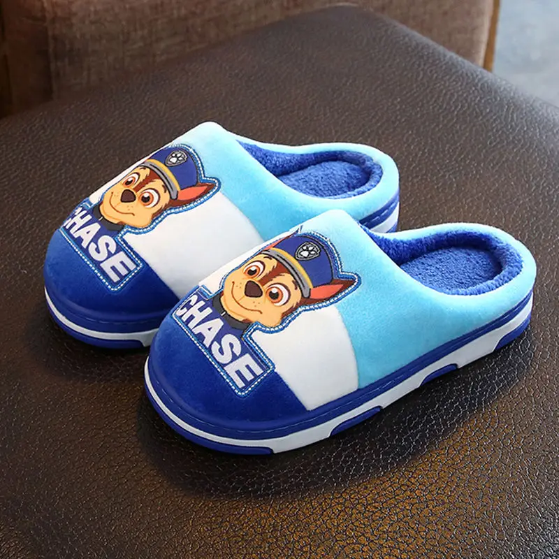 Anime Paw Patrol Kids Boy Girl Cotton Slippers Winter Children's Marshall Plush Slippers Home Indoor Shoes Furry Baby Slippers jeans pant Jeans