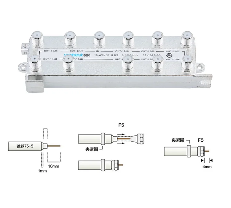 10 способ CA ТВ сплиттер кабель ТВ сигнал sptter 5-1000 МГц RF сигнальный микшер