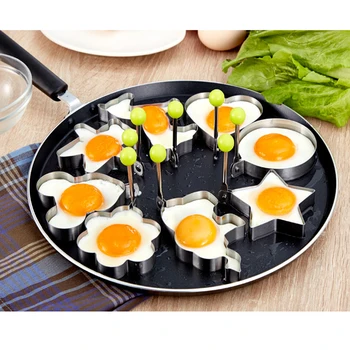

Omelette mold Model Set Love Eggs Round Poached Egg Bento Abrasives Egg Set Artifact Breakfast Not Sticky
