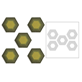 

2020 New Hot Rectangle Metal Cutting Dies Scrapbooking Hexagon Card Making and Stencils For Foil 3D Die Cut Crafts Sets No Stamp