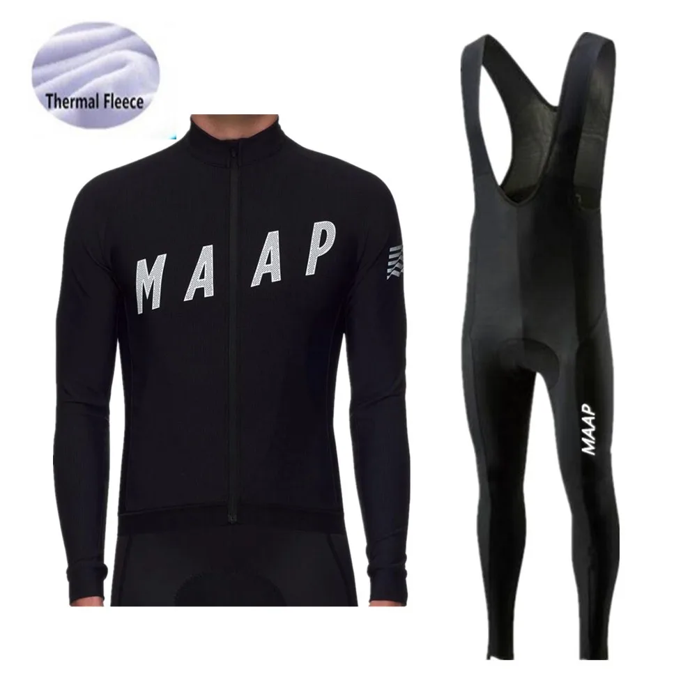Thermal Fleece Set 9 ProTeam MAAP зимний мужской термальный флисовый комплект для велоспорта, одежда для велоспорта MTB, комплект для велоспорта, Ropa Ciclismo, Триатлон, комплект для велоспорта - Color: Thermal Fleece Set 9