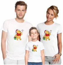 

New Product Christmas Disney Family T-Shirt Cartoon Cotton Women Black Tshirt Base Children Soft Clothes Funny Streetwear