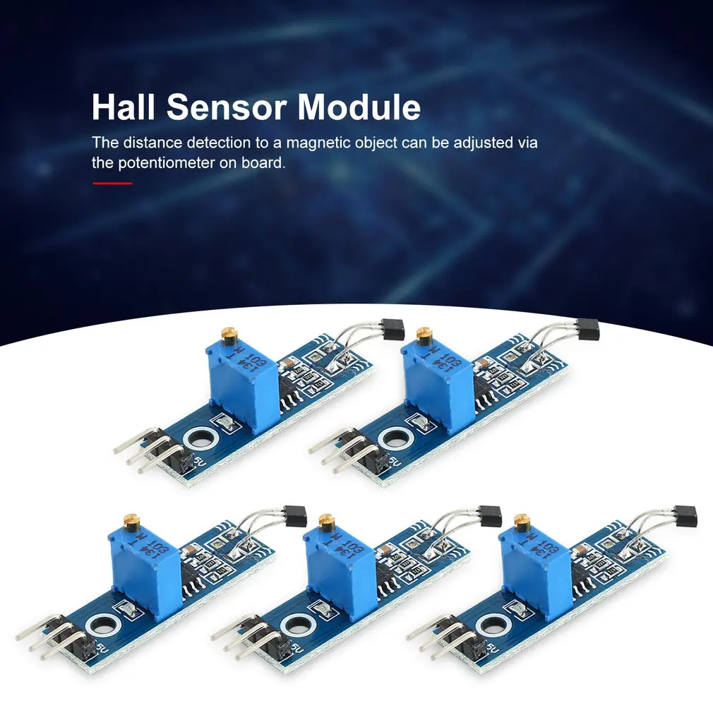 Hall Sensors Module Hall Switch Speed Magnetic Swiches Speed Counting Sensor Module For Arduino Smart Car 5pcs