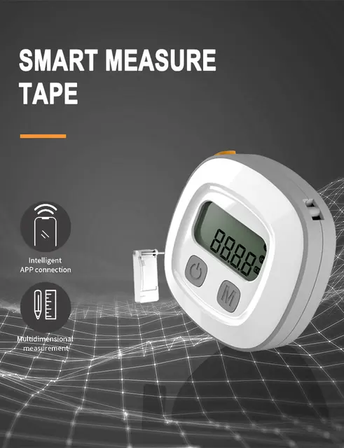 Retractable Digital Smart Body Tape Measure with App Portable 150cm  Bluetooth LED Electronic Health Test