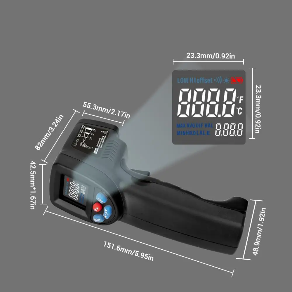 SOLLED ANENG GM550B+ цифровой инфракрасный термометр измеритель влажности Метеостанция измеритель температуры измеритель влажности