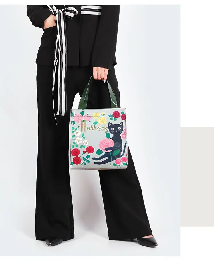 London Style PVC Reusable Shopping Purses Large Eco Friendly Flower Women's Tote Shopper Bag Summer Waterproof Beach Handbag