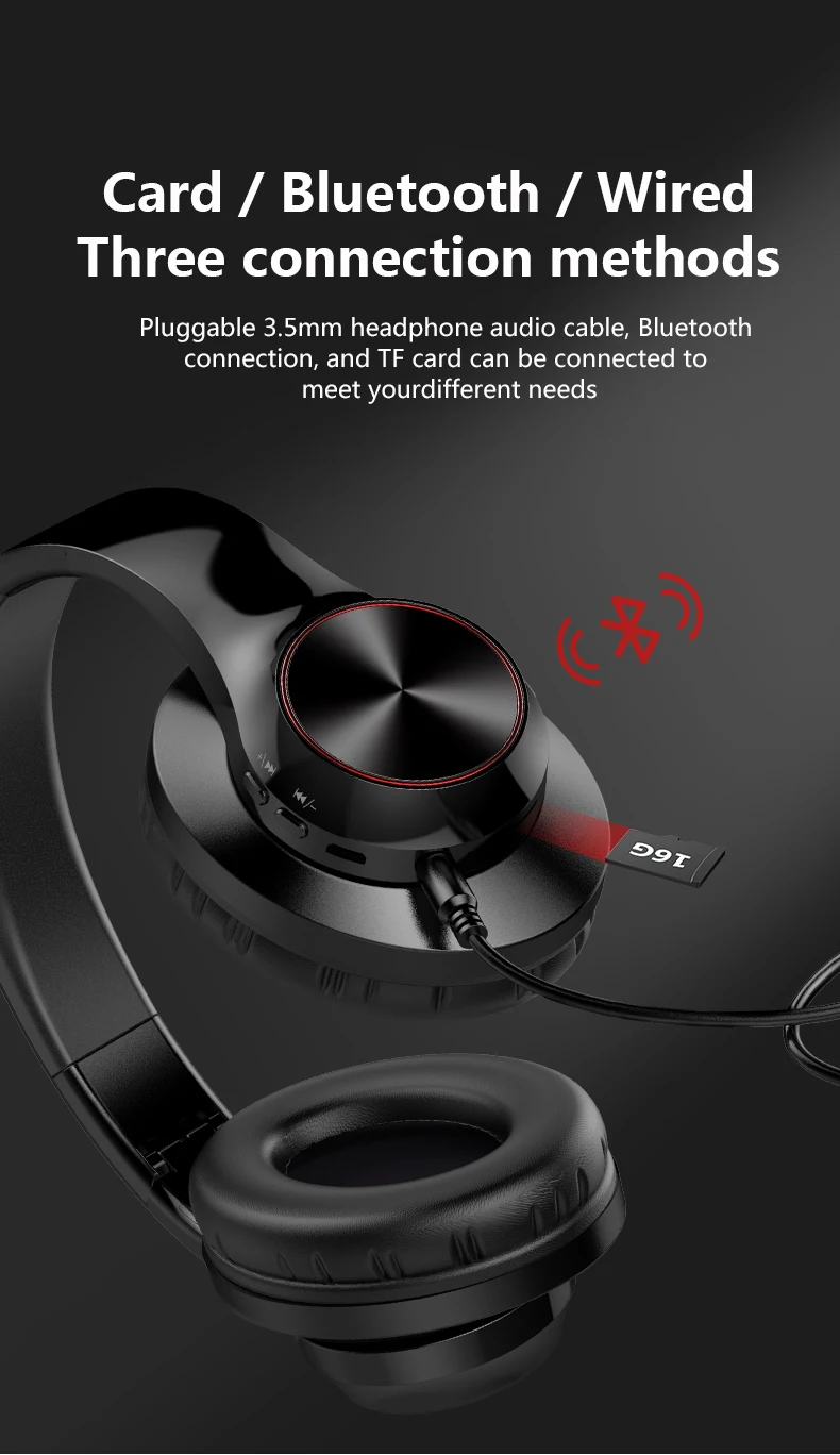 9D Surround Stereo Bluetooth Headphones A11 Wireless Sports Headset Foldable Head mounted HIFI Earphone Gaming Headset
