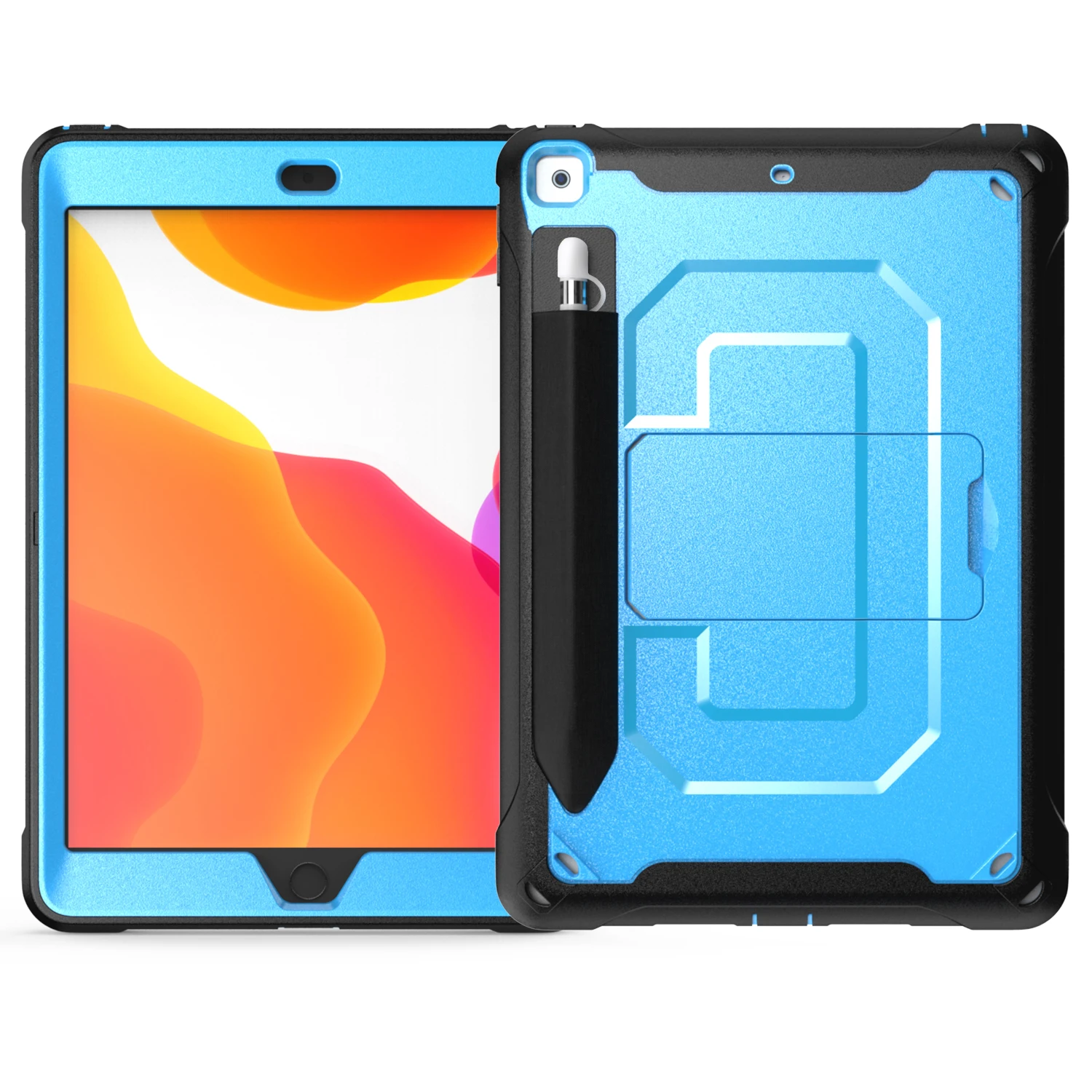 Есть слот для ручки для Apple ipad 10,2 чехол с открытыми плечами TPU кожа и жесткий PC оболочка на Apple ipad pro 10,2 дюймов - Цвет: Blue