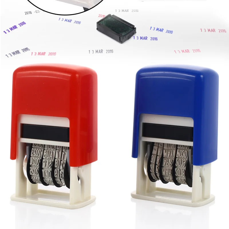 

Date Stamps DIY Handle Account Stamping Mud Set 2016-2027 English Office Supplies SCHOOL Home Wheel Convenient Dater Retro Art