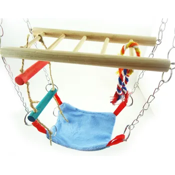 

Hamster Suspension Bridge Ladder Toys Parrot Wooden Suspension Bridge Squirrel Hanging Swing Bed Bird Hammock