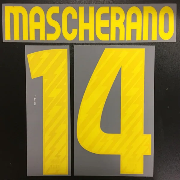 La Liga 2010-11 Ретро#10 Messi звезда печать номера шрифты горячая штамповка футбольная нашивка значки - Цвет: 14 MASCHERANO