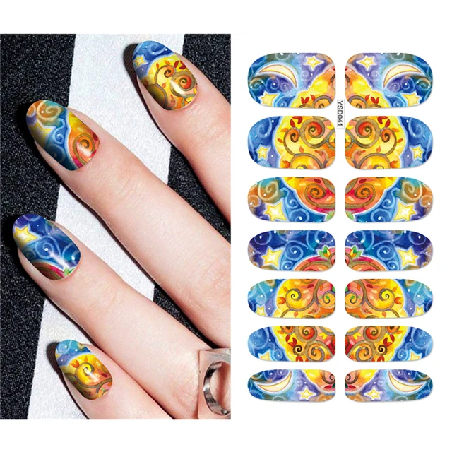 Nail Stickers For Nails Sliders 3D Color Water Transfer Nail Sticker Creativity Decoration Art Necklace Pattern Dreamcatcher YSD041
