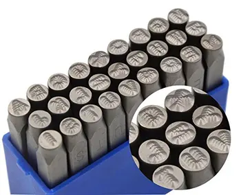 

5/32"(4mm) Steel Uppercase Dot Letters Alphabet Script Metal Hand Stamp Punches Kit for Mold Code Tag Jewel Making Die