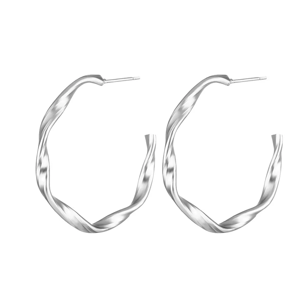 TOMTOSH Gold Circle Pearl Hoop Earrings For women Silver Large Huggie Round Big Ear Rings fashion jewelry accessories Gift - Окраска металла: FCS0597-2