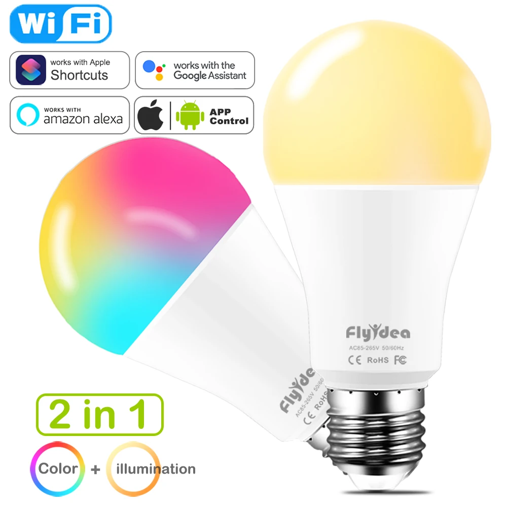 Умная лампа с регулируемой яркостью 15 Вт изменение цвета Wi Fi светильник RGB E27