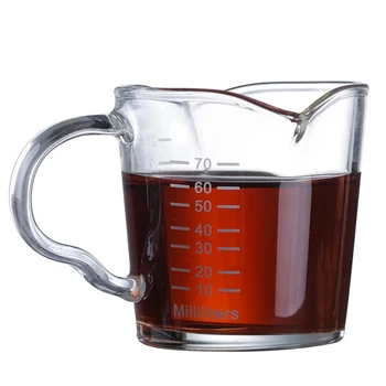 

Creative Double Mouth Scale Glass Cup High Temperature Resistance Transparent Round Household Breakfast Milk Coffee Drinkware