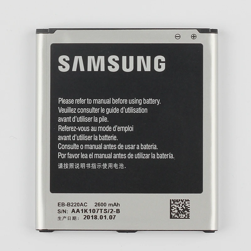 samsung высокого качества EB-B220AC аккумулятор для samsung GALAXY Grand 2 SM-G7102 G7108 G7108V телефон 2600 мАч