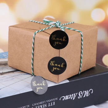 

500pcs/Roll black Paper Label Stickers Foil Thank You Stickers Scrapbooking Wedding Envelope Seals Handmade Stationery Sticker