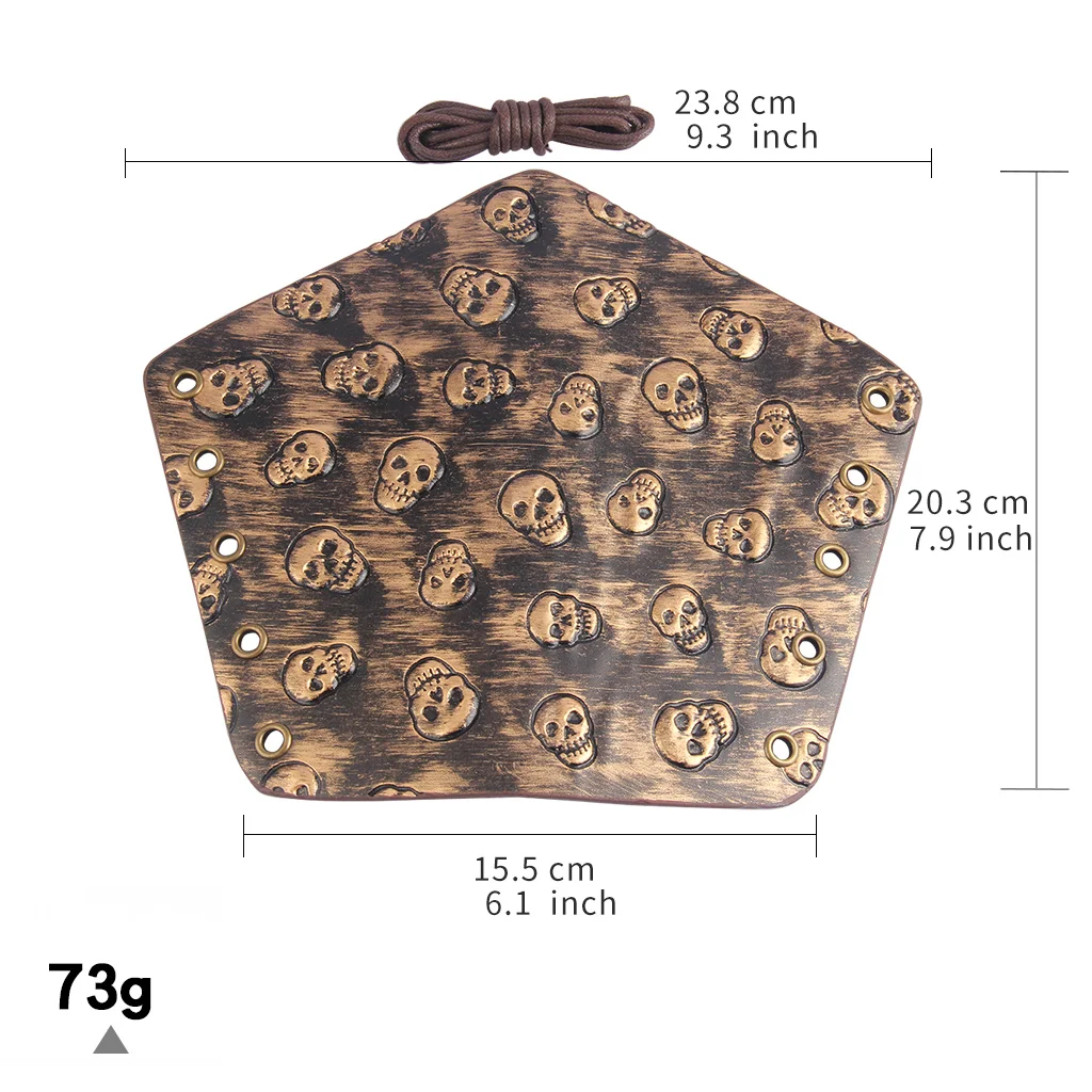 PU Leather Cuff Archery Arm Guards Bracers Medieval ArmorGothic Skull Gauntlet Wristband