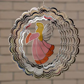 

Stainless Steel Wind Spinner Solid Round 3D Metal Sound Crisp Pendant for Room Indoor Outdoor Garden Decoration Crafts Ornaments