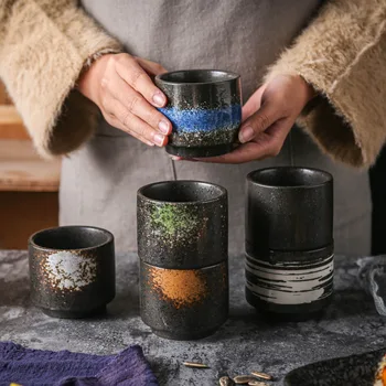 

200ml Chinese Retro Style Handmade Color Glaze High Temperature Firing Ceramic Teacup Water cup Porcelain Tea Cups