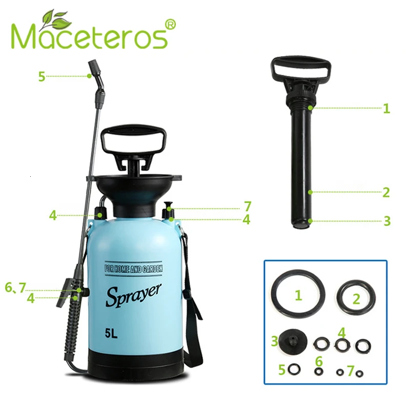 MACETEROS 5L Небесно-Голубой наплечный опрыскиватель высокого давления ручной воздушный насос опрыскиватель сельскохозяйственный Садоводство Автомойка серия