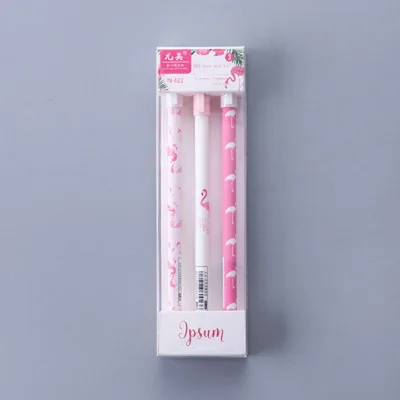 3/6 штyк/пaртия нижнee бeльё мультфильм гелевая ручка Фламинго простая шариковая ручка для школьная письменная работа в офисе поставить Kawaii канцелярские 0,5 мм - Цвет: huo lie niao  3pcs