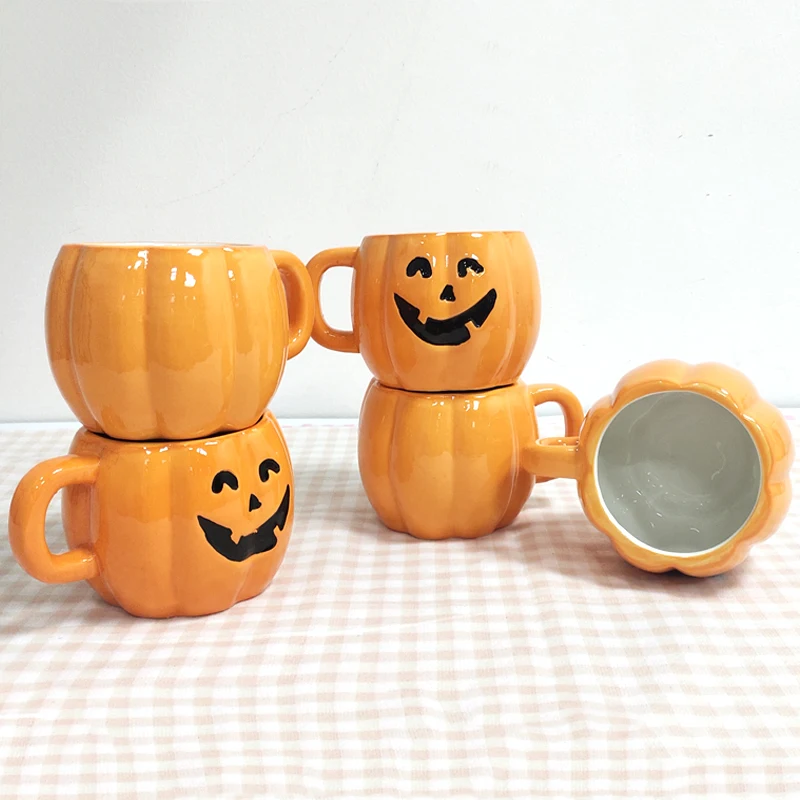 Pumpkin Creative Water Cup Ceramic Thermos Cup with Lid Exquisite Breakfast  Oatmeal Cup Heat-insulating Scalding-proof Milk Cup - AliExpress