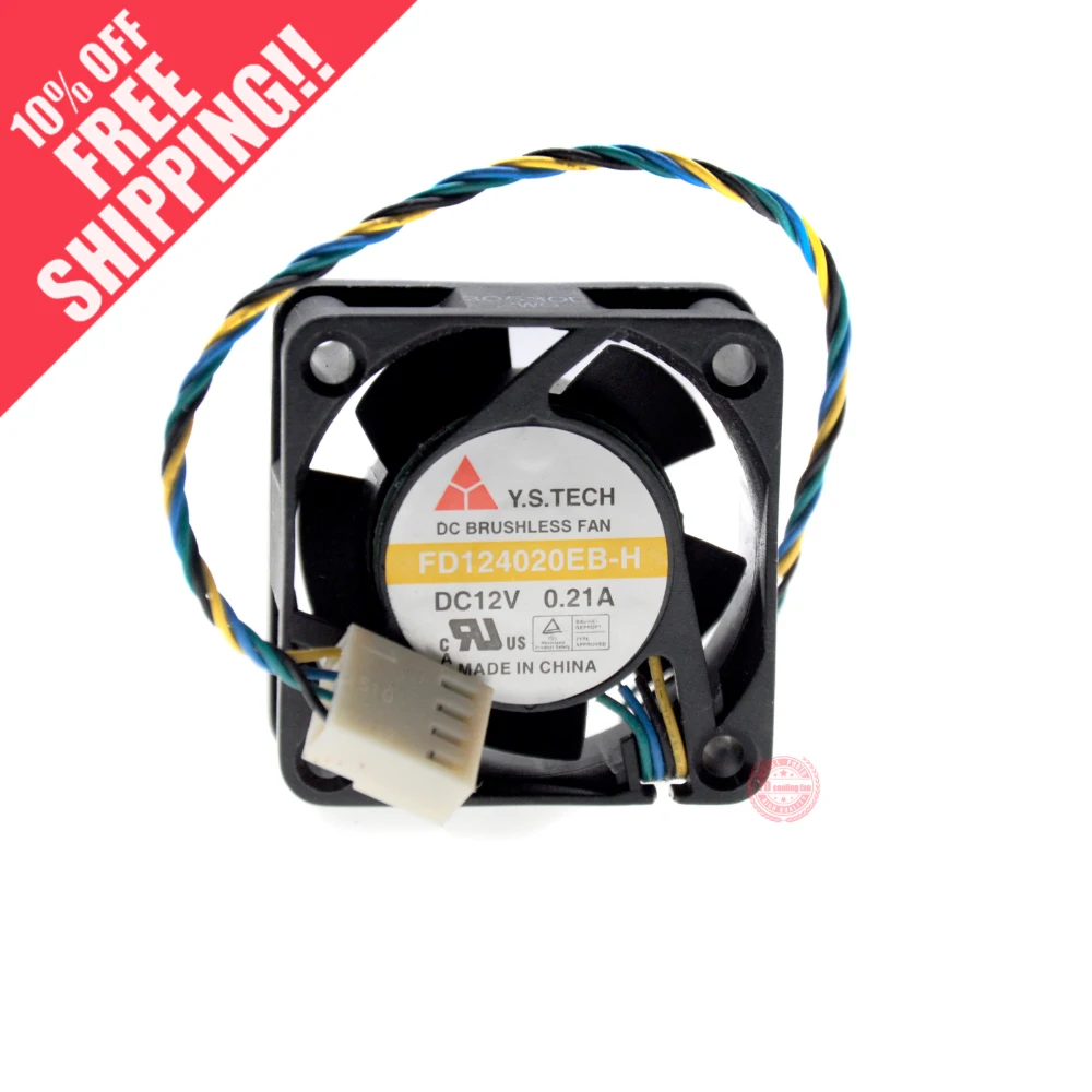 NEW Y.S.TECH FD124020EB-H 4020 4CM 4PIN 12V 0.21a охлаждающий вентилятор | Компьютеры и офис
