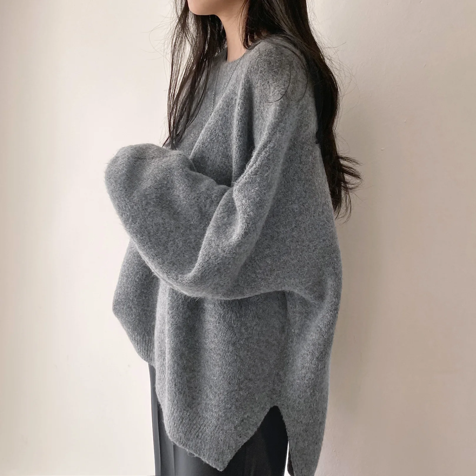 Alien Kitty Lazy Style Oversize Femme Pullover Tops Office Lady Soft Autumn 2023 OL Warm Chic Women Knitwear Sweaters Jumpers