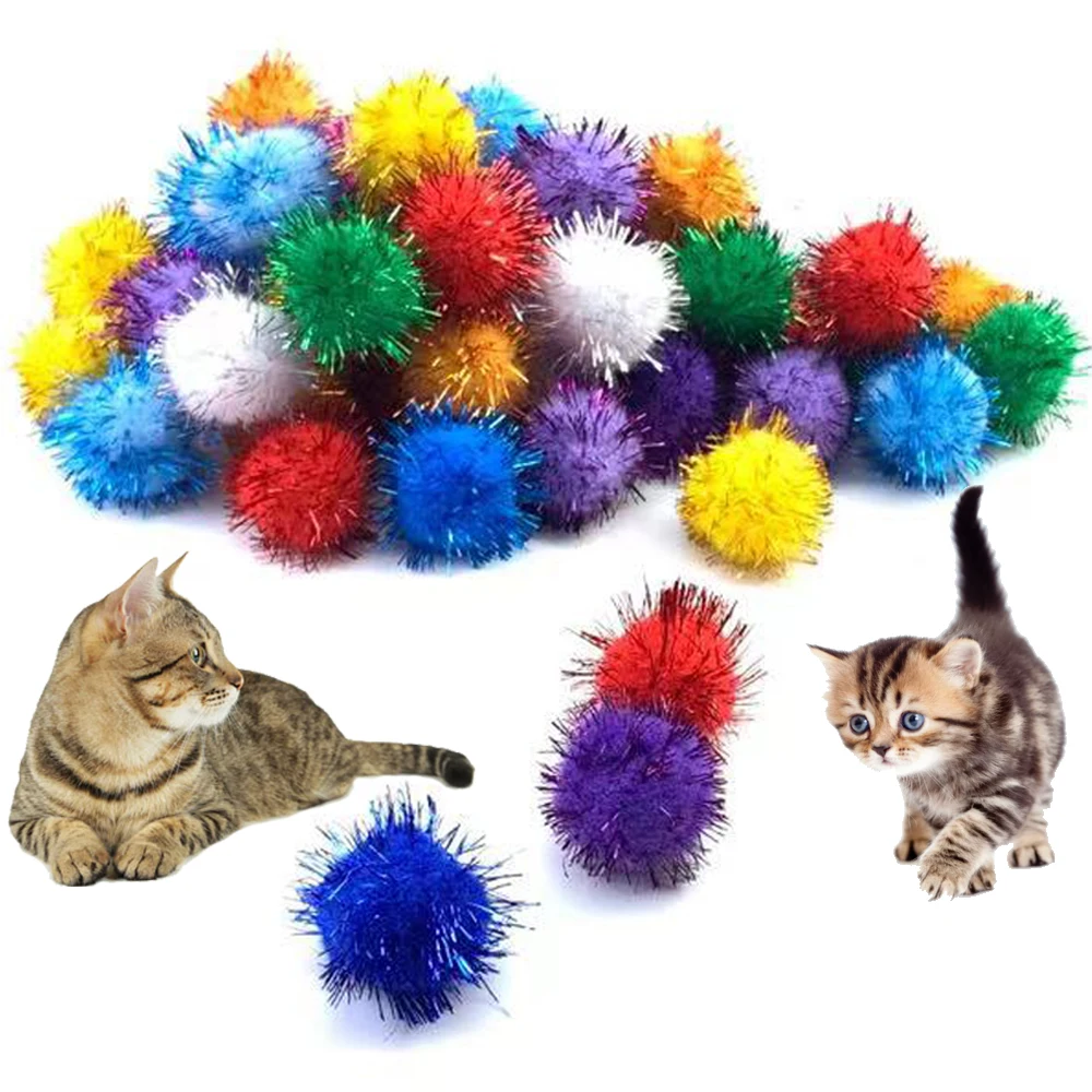 

Pet Cat Toy Colorful Flash Soft Elastic Gold Ball Cat Toy Interactive Toy Small Ball Colorful Fun Cat Chew Toy Kitten PetCloud