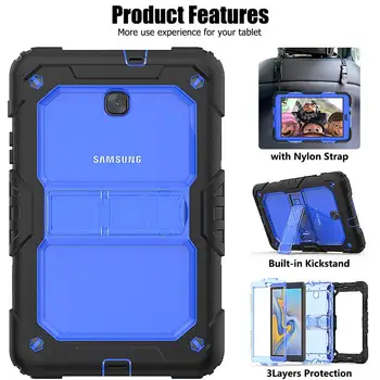 

Case for Samsung Galaxy Tab A 8.0 T387 SM-T387 Case 2018 Cover Shockproof Kids Kickstand Silicone Cover Funda+Shoulder Strap+Pen