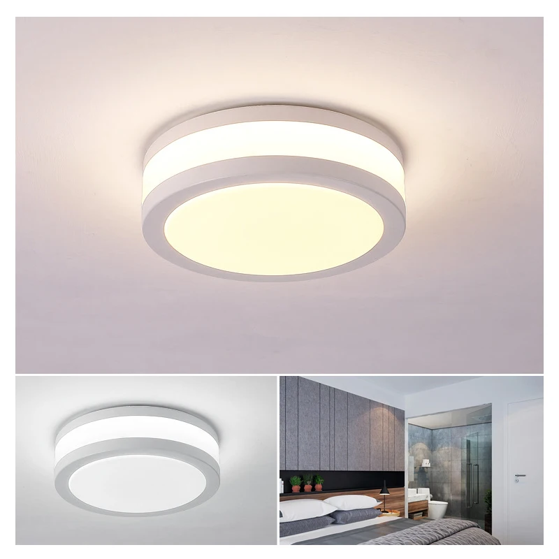 Современный светодиодный потолочный светильник 12 Вт для коридора балкона, кофейня для спальни, квадратная круглая акриловая внутренняя декоративная потолочная лампа