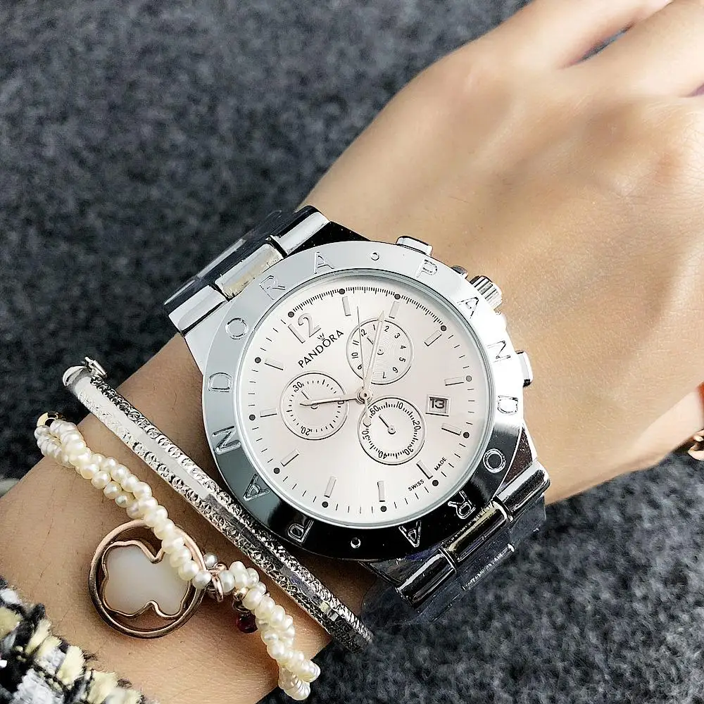 

2020 Luxury brand Quartz Wrist Dress Women Watches Silver Bracelet Ladies Watch Stainless Steel Clock Casual pandoraes Watch 18