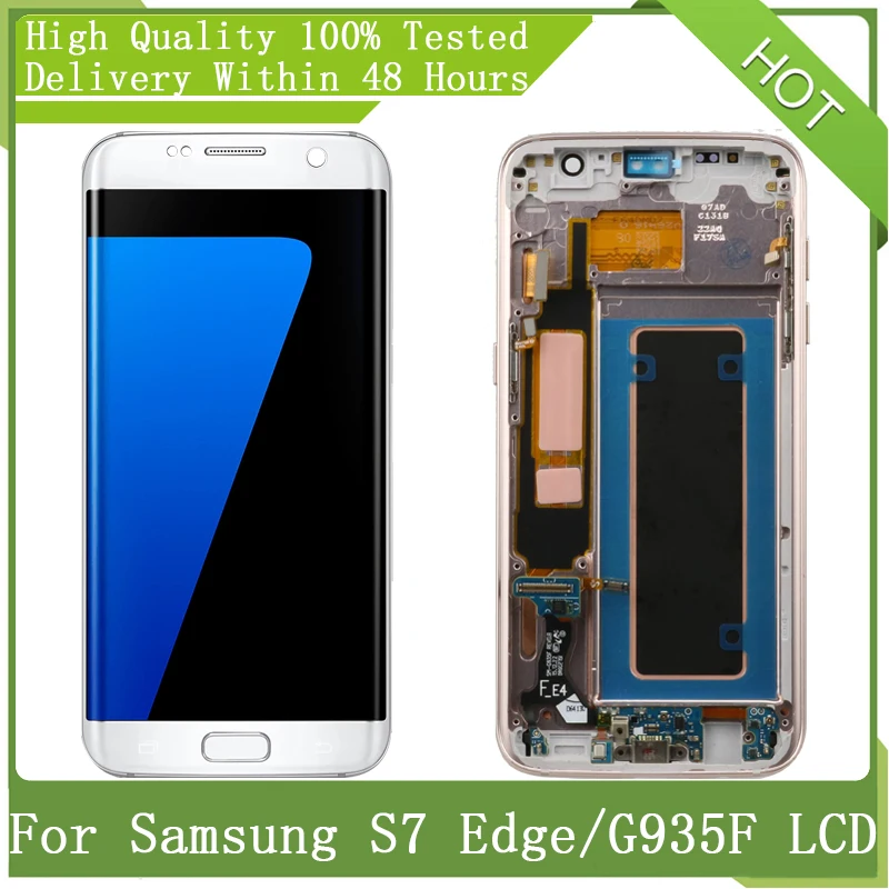 Сменный сенсорный ЖК экран с рамкой для SAMSUNG SUPER AMOLED S7 Edge G935 G935f 5 дюйма|Экраны мобильных телефонов| |