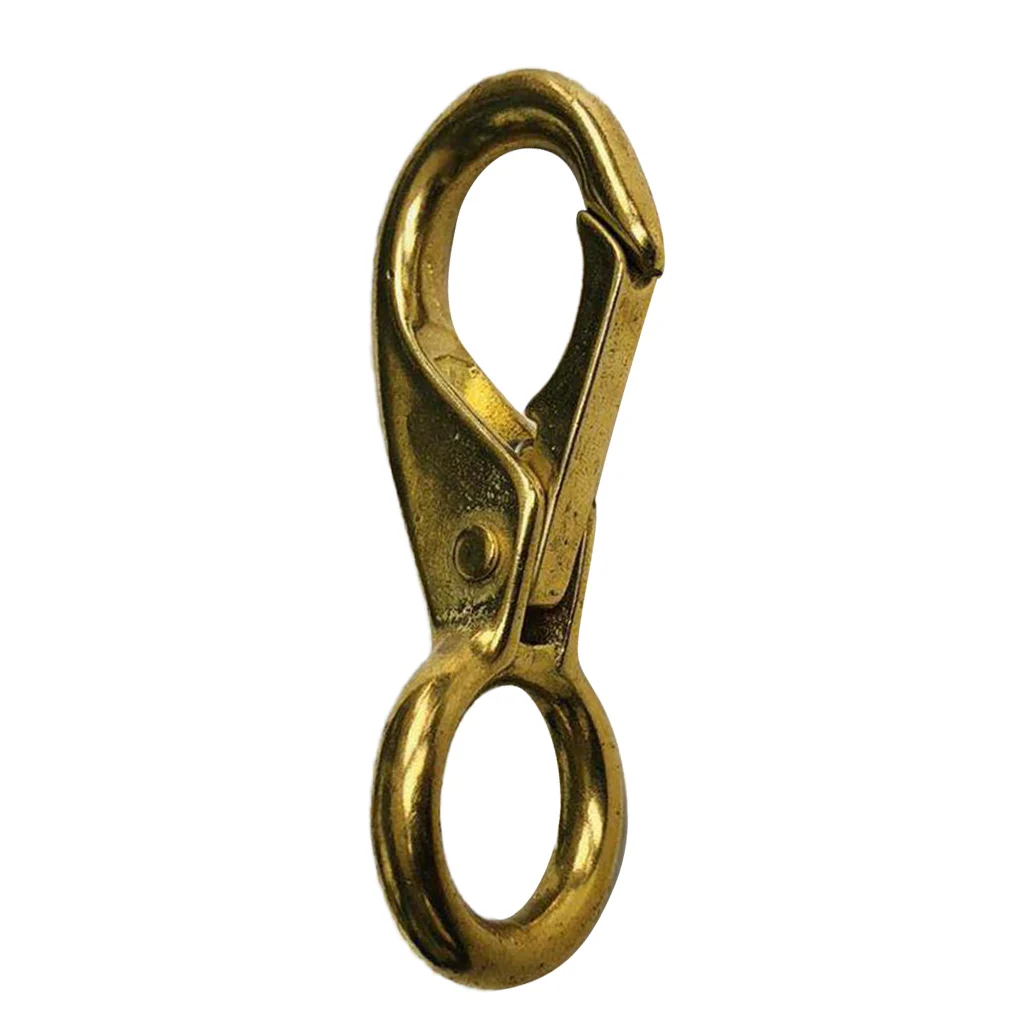 Strong Compact Brass Fixed Eye Spring Snap Hook Clip Marine Boat Fitting Hardware
