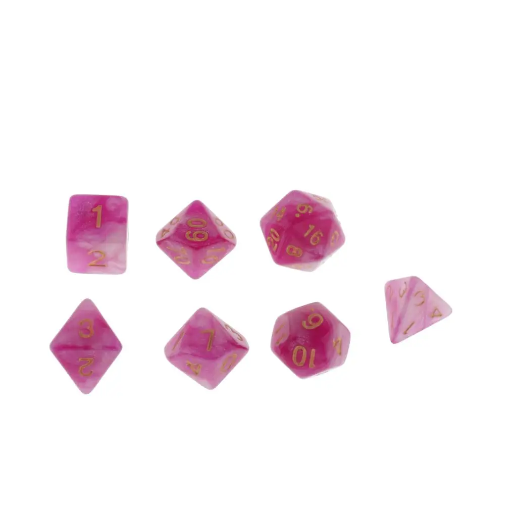 7 Pieces Polyhedral Dice Set for Role Playing Game Dungeons and Dragons D&D and Math Teaching - Select Colors