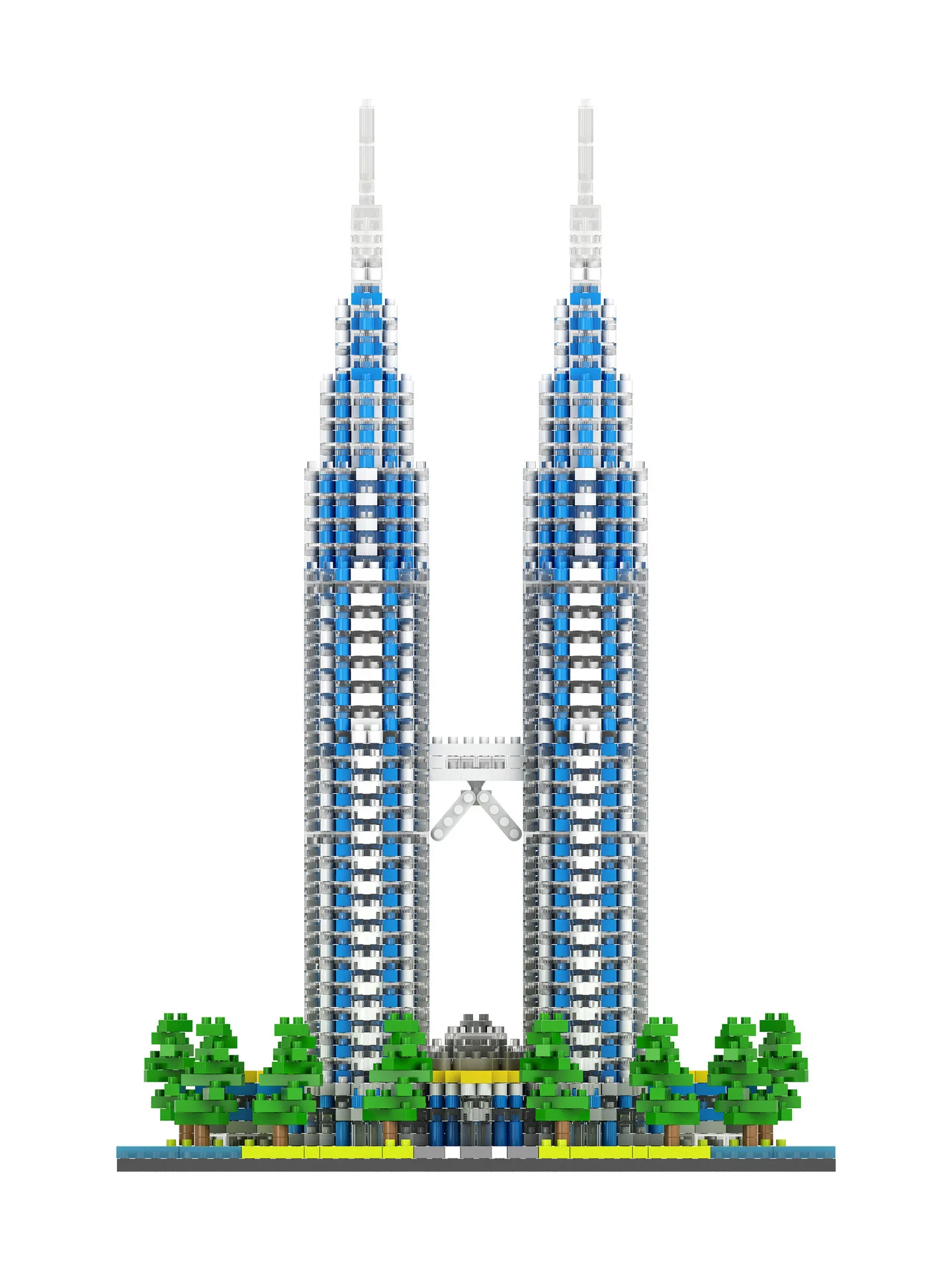 Всемирно известная архитектура микро алмазный блок Малайзия центр города Kuala Lumpur Petronas Твин башня nanobricks модель игрушки