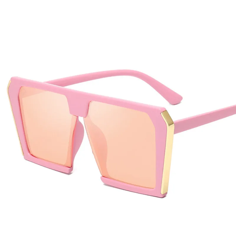 Pink Винтажные большие квадратные солнцезащитные очки для женщин, роскошные Брендовые очки для вождения больших размеров, солнцезащитные очки для женщин, женские солнцезащитные очки UV400 - Название цвета: Pink