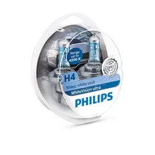 Лампа H4 12V- 60/55W(P43t) WhiteVision ultra(п.уп 2шт) PHILIPS 12342WVUSM