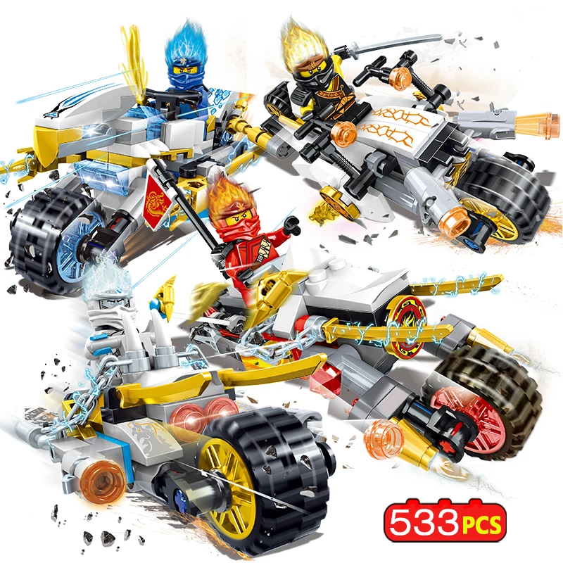 

Ninjagoed Motorcycle Moto Building Blocks Compatible with Ninjagoed Figures Bricks Children Toys Gifts 4pcs/set