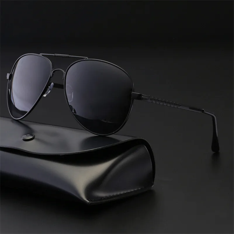 

2019 New Mens Glasses Outdoor Driving Polarized Sunglasses man Popular Big Metail Frame Aviation Classic Sun Glasses for male