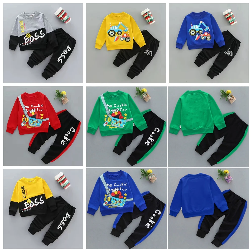 

Boys Clothes Set Cartoon Tracksuit Kids Girls Clothes Outfits Children Outwear Sweatshirt And Pants Set Baby Clothing Sportsuit