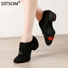 3 секции резиновая подошва сетка и ткань верхняя одежда джаз танцевальные кроссовки латинский танец обувь танго сальса обувь для мужчин и женщин 31-46