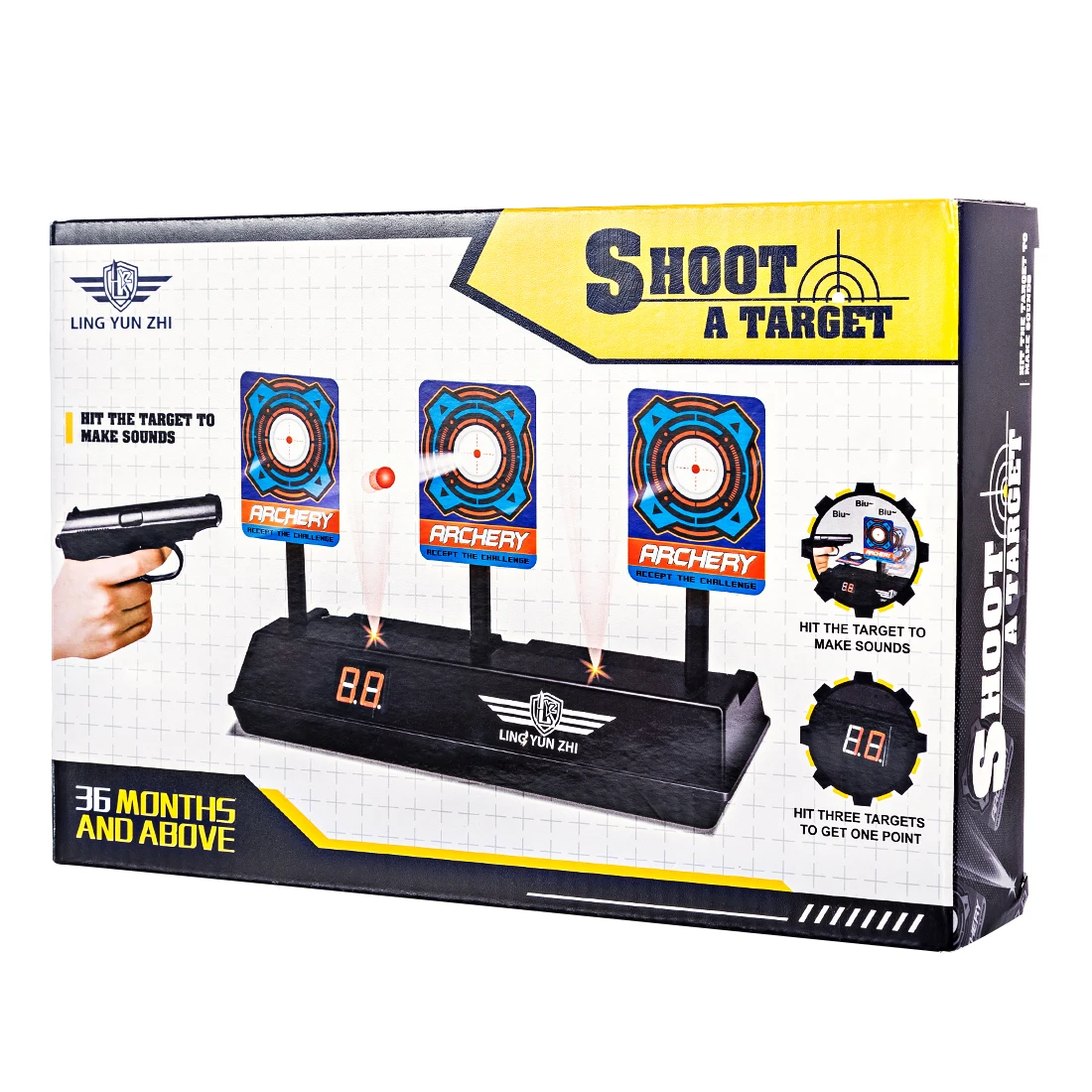 Зачетный автоматический сброс электрическая мишень для Nerf Toys LZ034 для бластера гелевые шарики бластер Logol шаблон отверстие винта положение случайный
