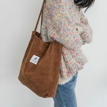 

Women Canvas Hand Bag Tote Large Capacity Shoulder Book Bag for Teenage Girl Reusable Shopping Bag Pouch
