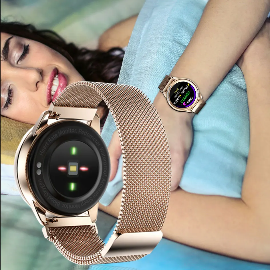 Смарт-часы H16, женское платье, монитор сердечного ритма, кровяного давления, сенсорный экран, водонепроницаемые женские Смарт-часы для Android IOS VS KW10