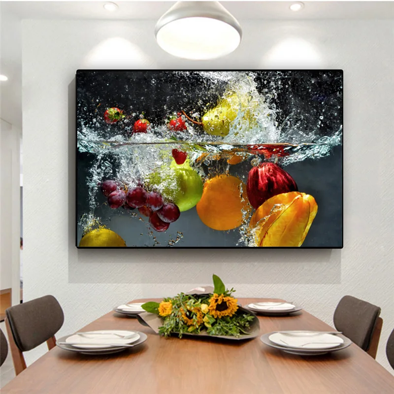 Quadro astratto di grandi dimensioni frutta Poster Wall Art Canvas Painting  stampa HD per ristorante e cucina decorazione senza cornice - AliExpress