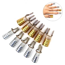 5 шт. дизайн ногтей C изогнутая форма удлинитель советы французский фольга акриловый лак гель УФ дизайн формы многоразовые металлические формы Маникюрный Инструмент