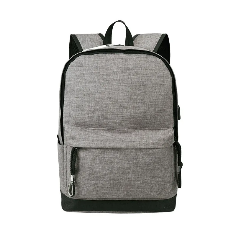 

Ougger Backpack for Men Weekend Travel Bag Large Gray Canvas Luxury Simple Style Fitness Sports Bags with Zipper USB for Outdoor